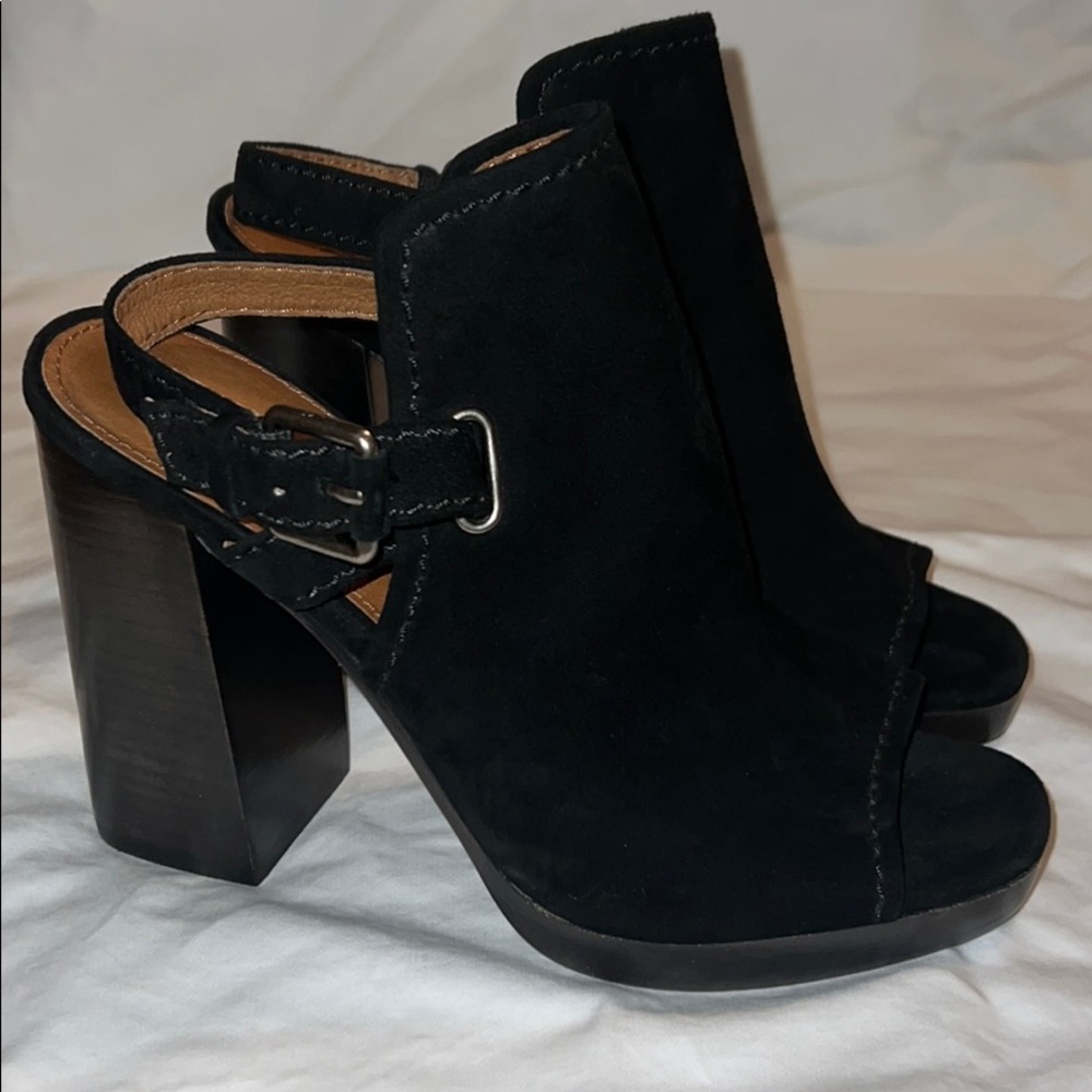 Frye Peep Toe Block Heel Booties